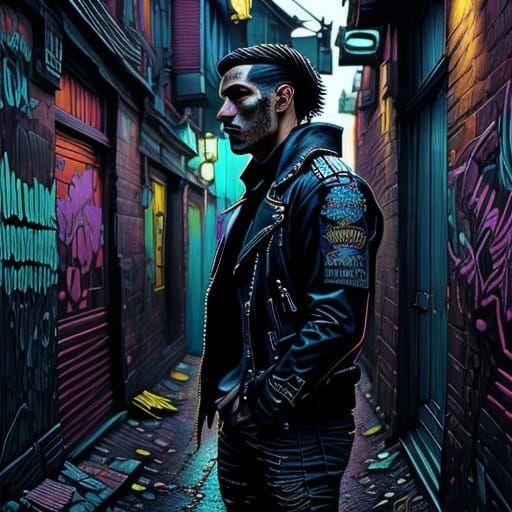 <lora:Blacklight:1.0> <lora:WarriorSD1:1.0> Teenaged delinqu...