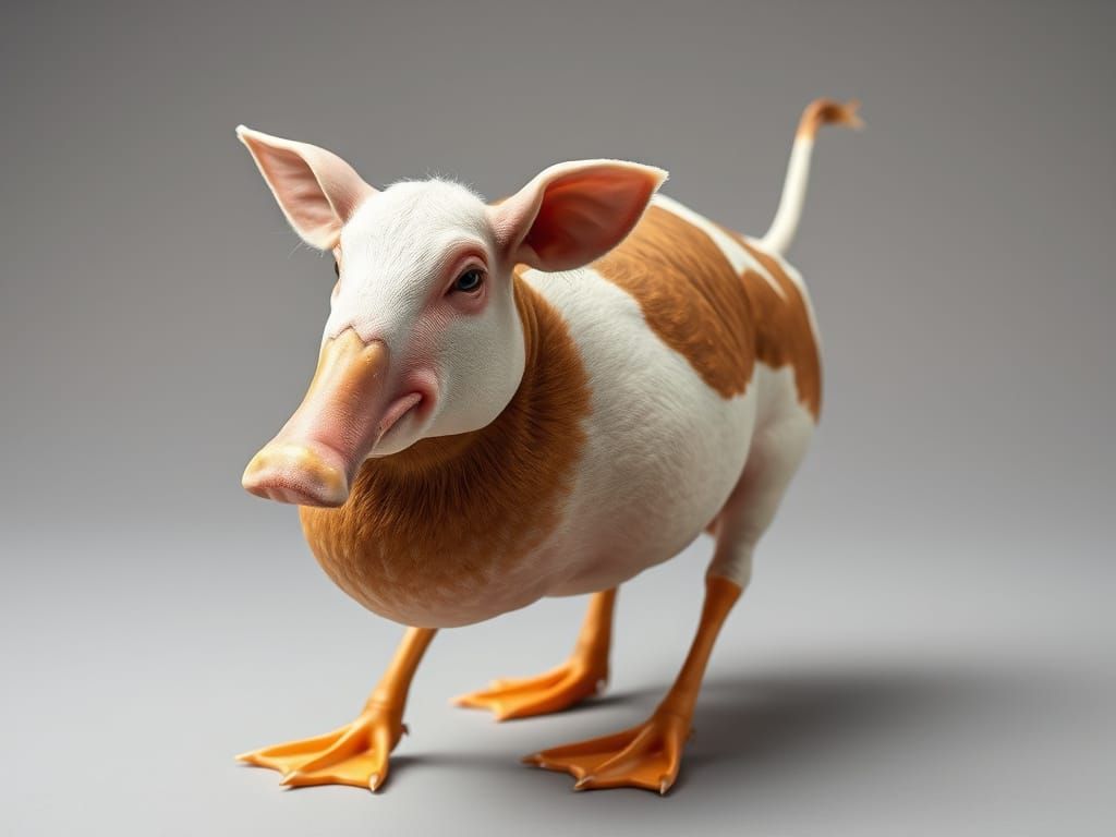 Mysterious Duck Pig Cow Hybrid Creature