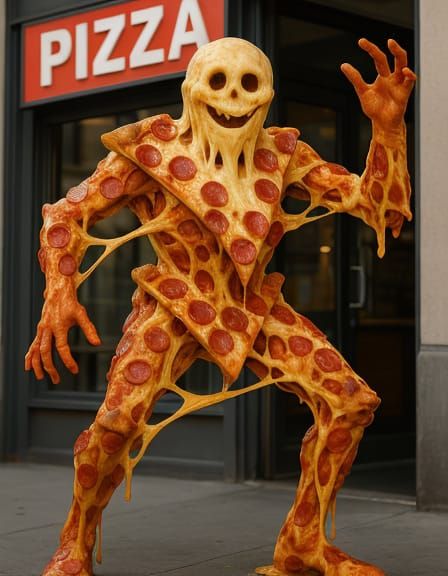 Pizza Slice Person: A Surreal Food Photo