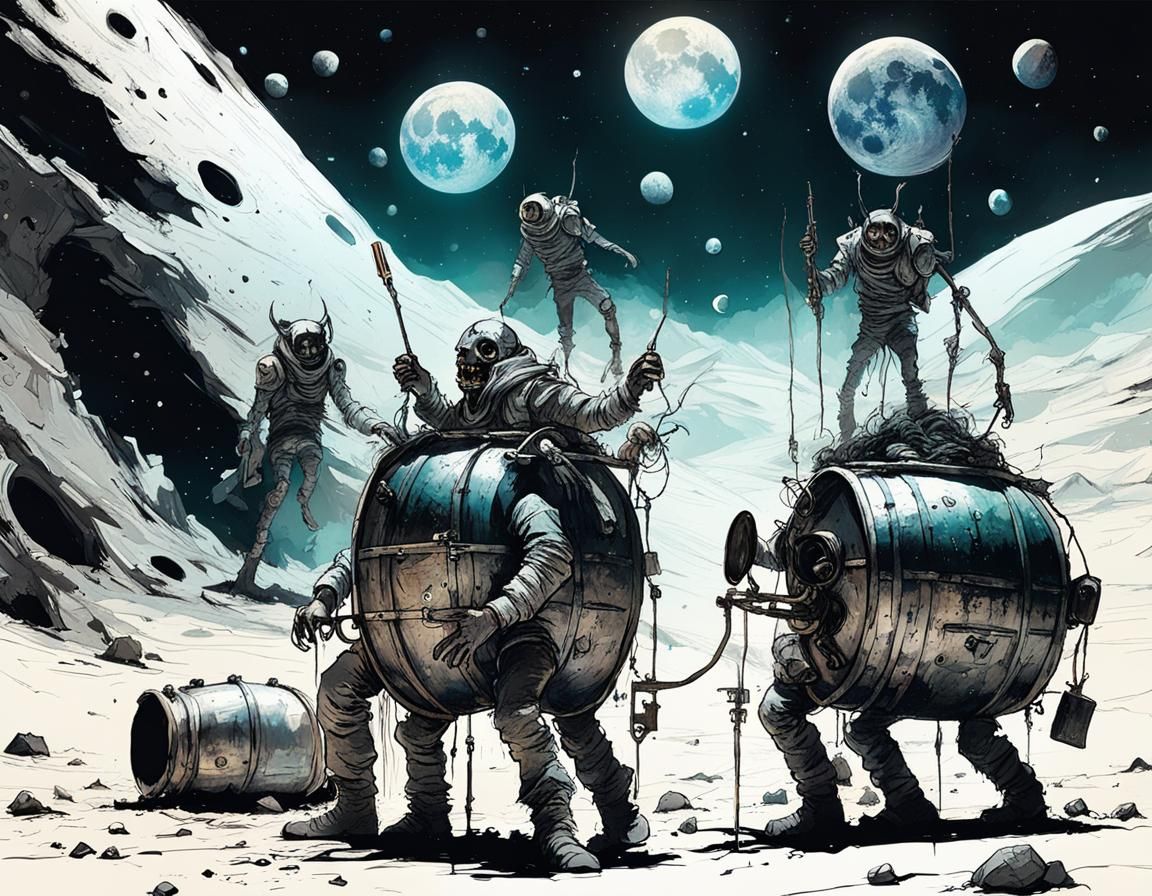 Dirty Demons Have A Keg Party on the Moon!