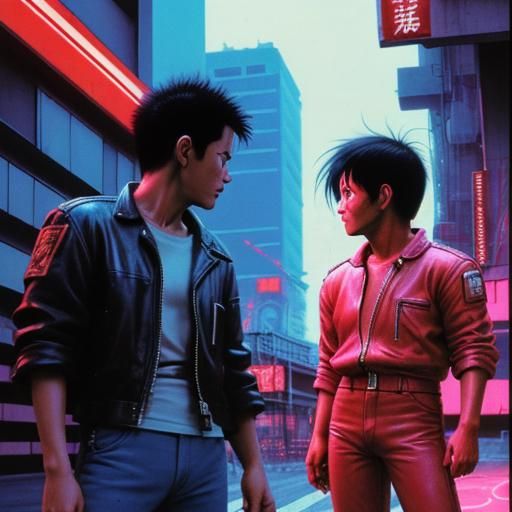 Kaneda vs Tetsuo: Synthwave Neon Retro Fight