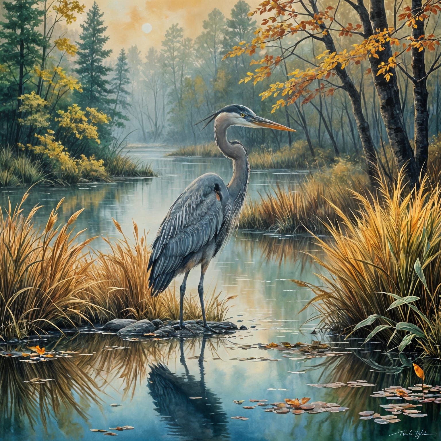 Ethereal Morning Gouache Masterpiece