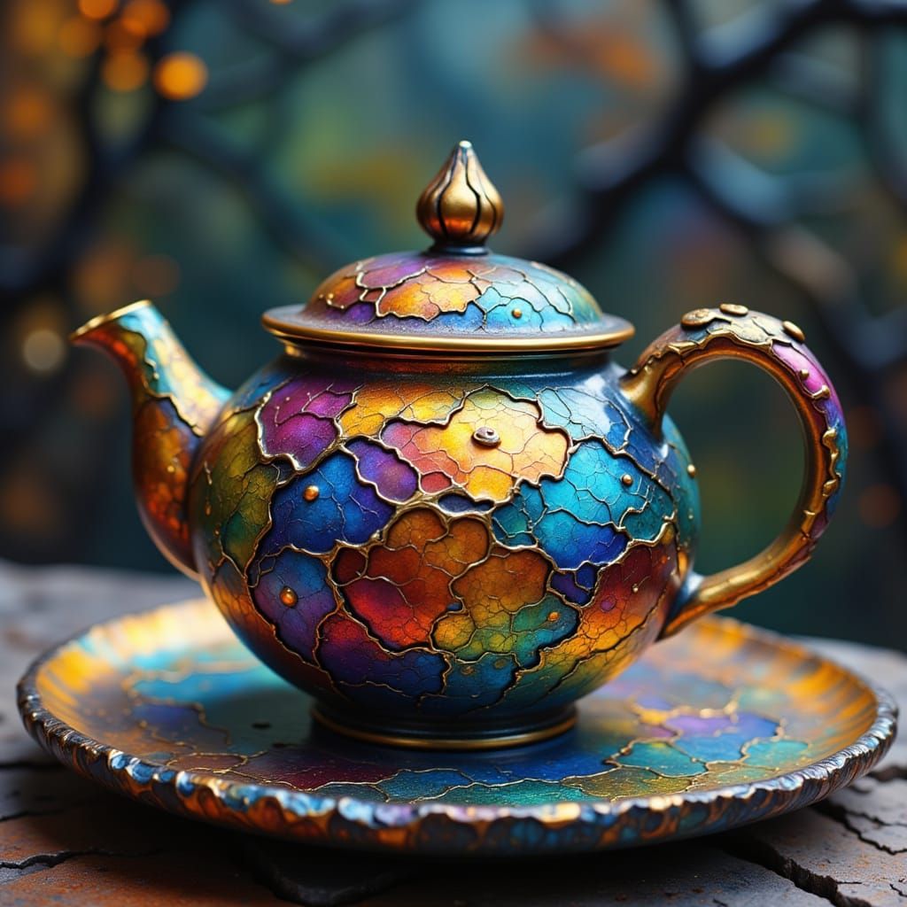 Opal Glazed Porcelain Tea Pot