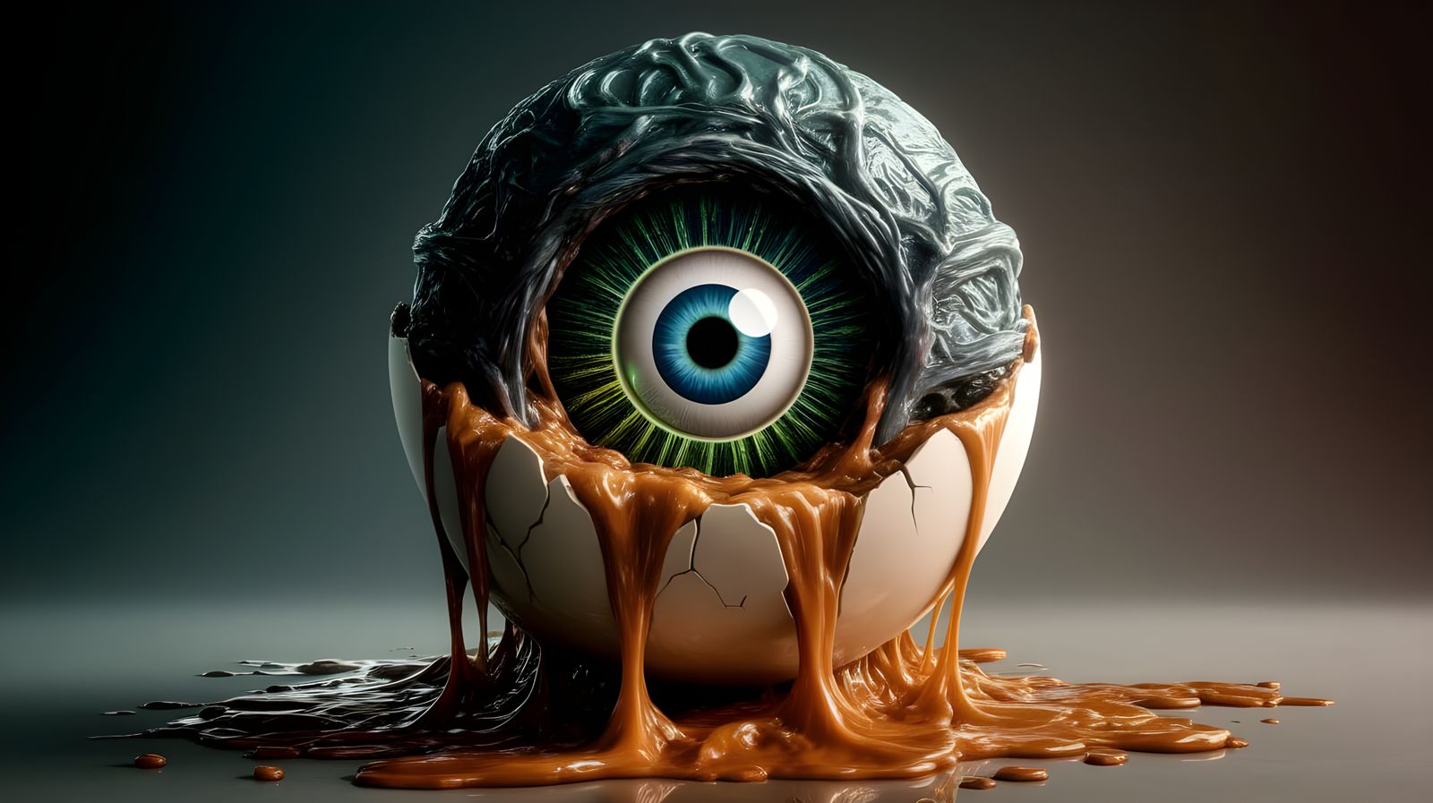 Surreal, Alien Cocoon with Human Eyeball in Haunting Sci-Fi ...