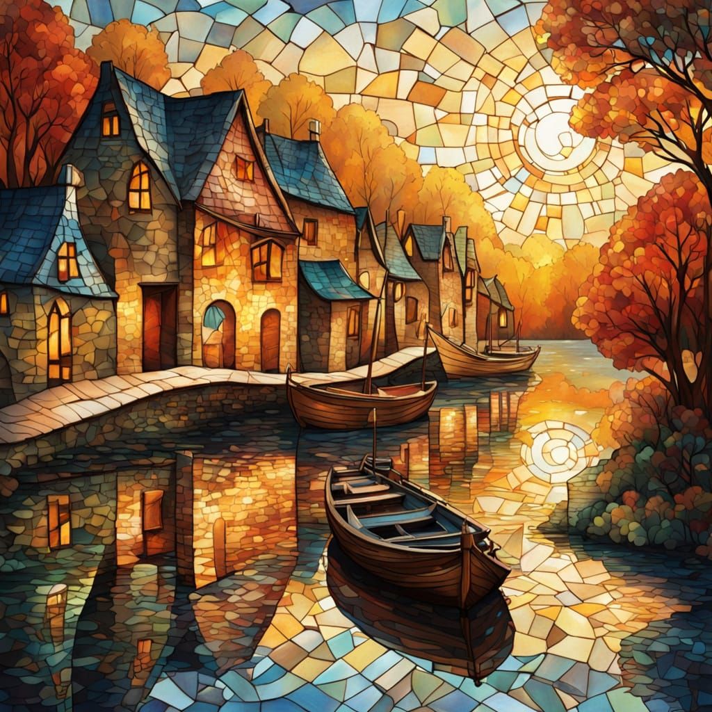 Charming Stone Village in Warm Golden Light