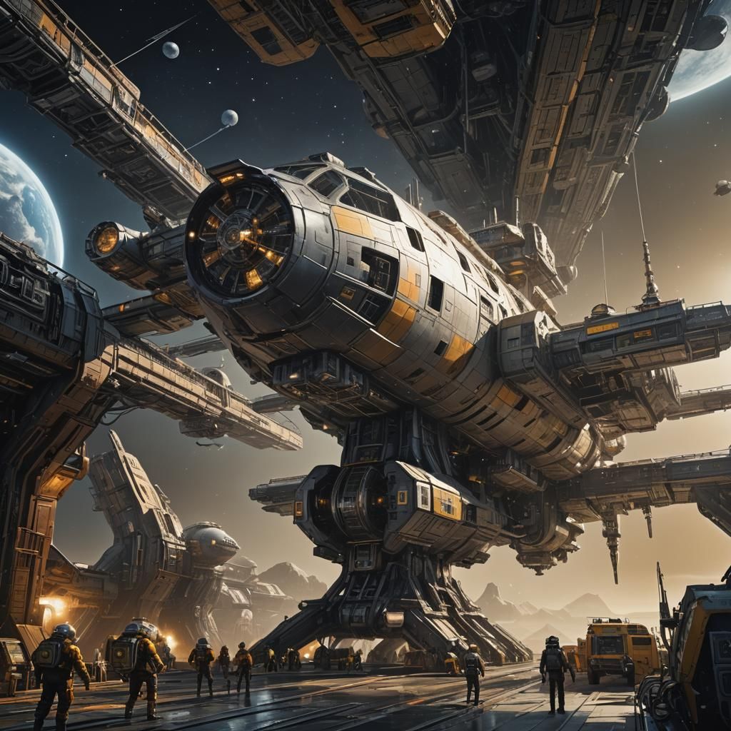 Spaceship Docking Station in Chris Foss Style