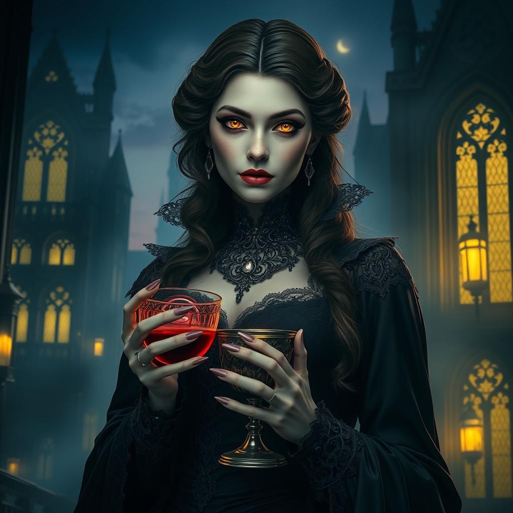 Nosferatu Vampire in Gothic Twilight: Dark Fantasy Art