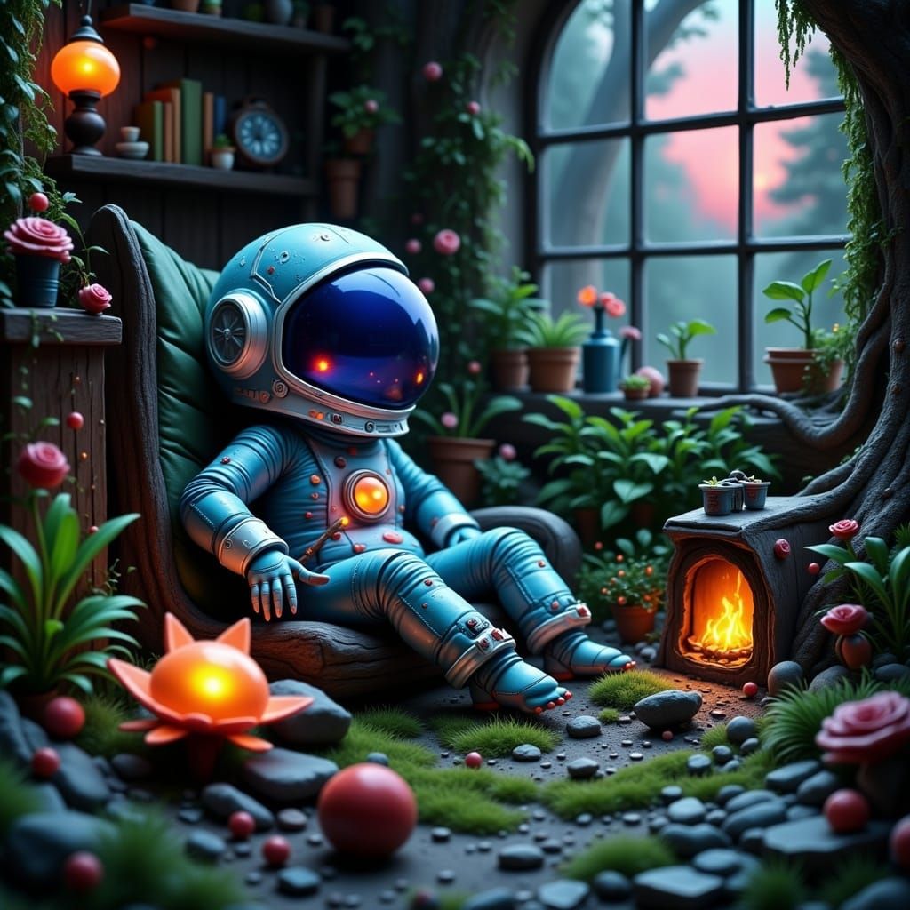 Abandoned Toy Radiates Ethereal Glow in Overgrown Jungle
