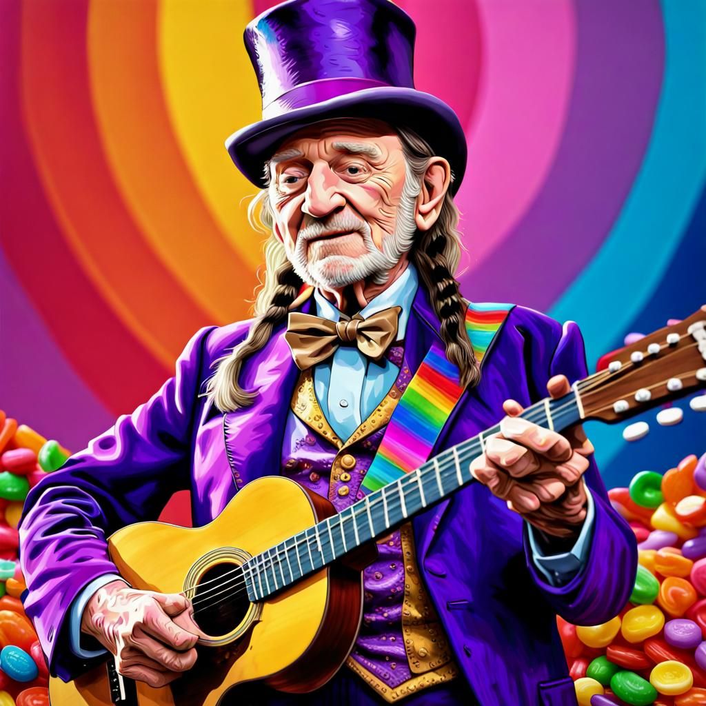 Willie Nelson as Willy Wonka in Candy Factory