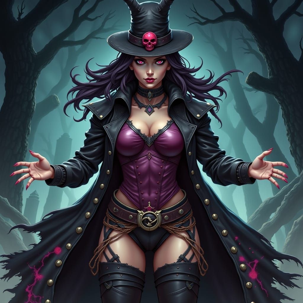 Goth Warrior Champion Woman in Epic Anime Style