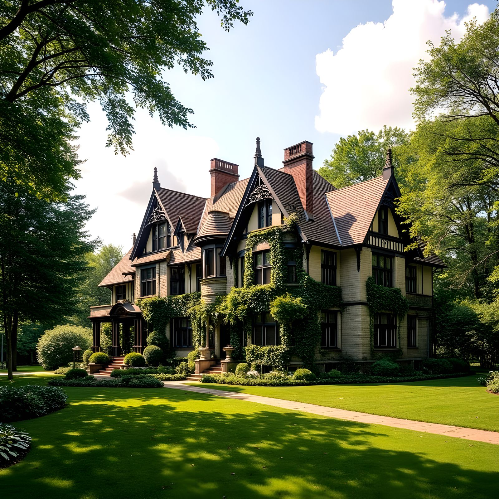 Regal Mansion Blends Gothic Revival and Federalist Styles