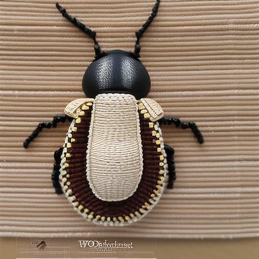 Sisal Sculpture of a Realistic Beetle