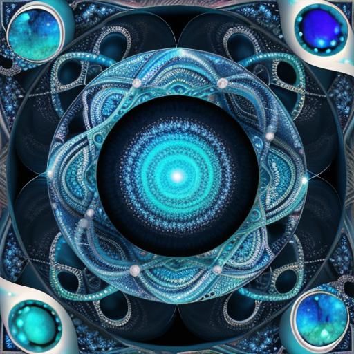 Abstract Pearls and Glass Circles in Fractal Design