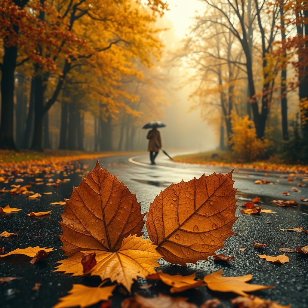 Golden Hour Autumn Landscape in Photorealistic Style