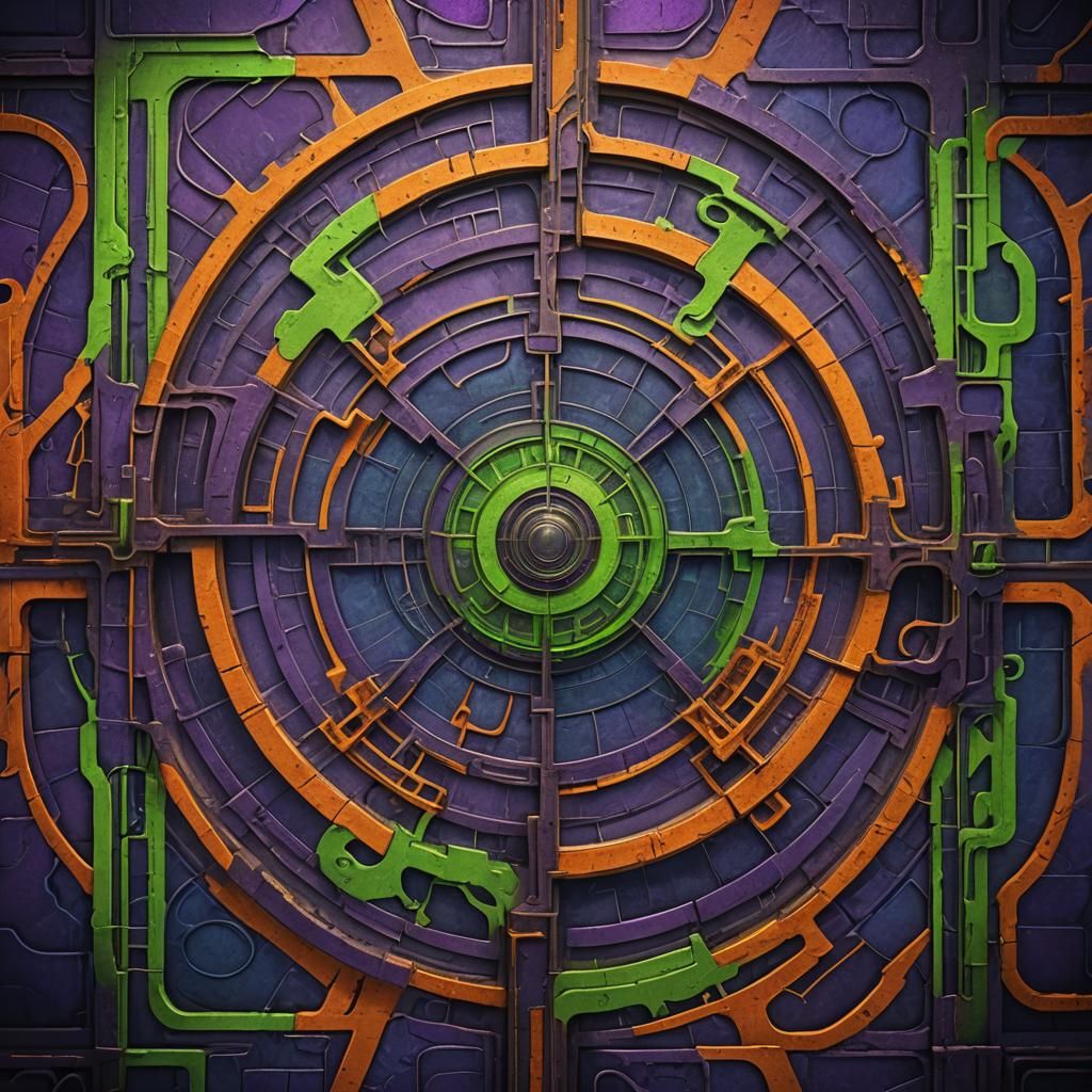 Mystical Subway Map Concept Art in Rothko Style