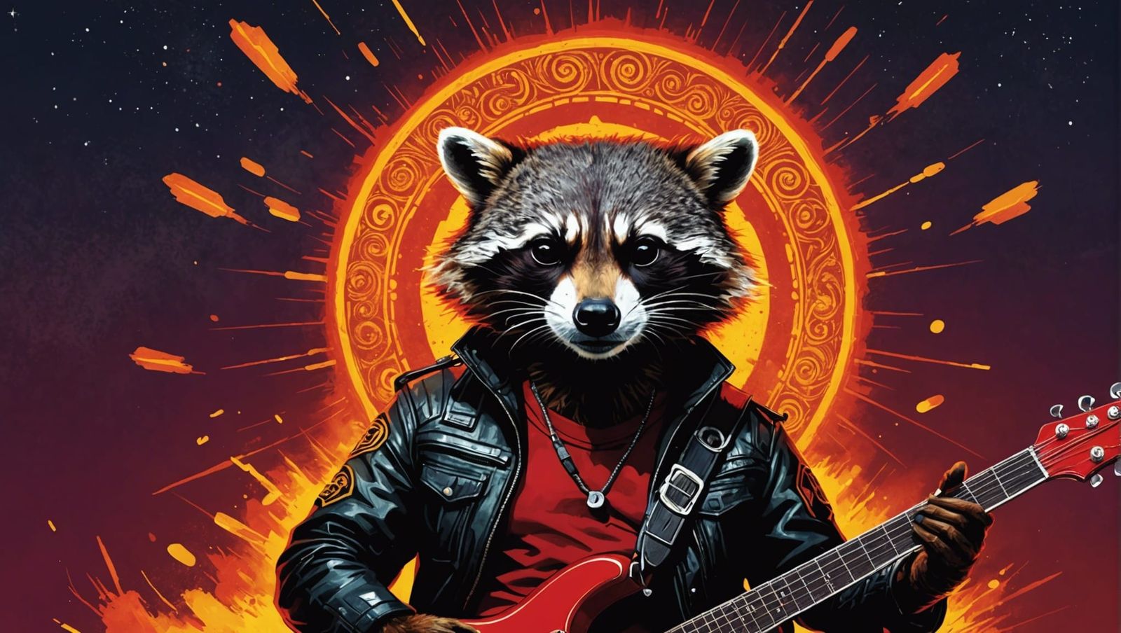 Rocket Racoon on Taco Rocket, Digital Art