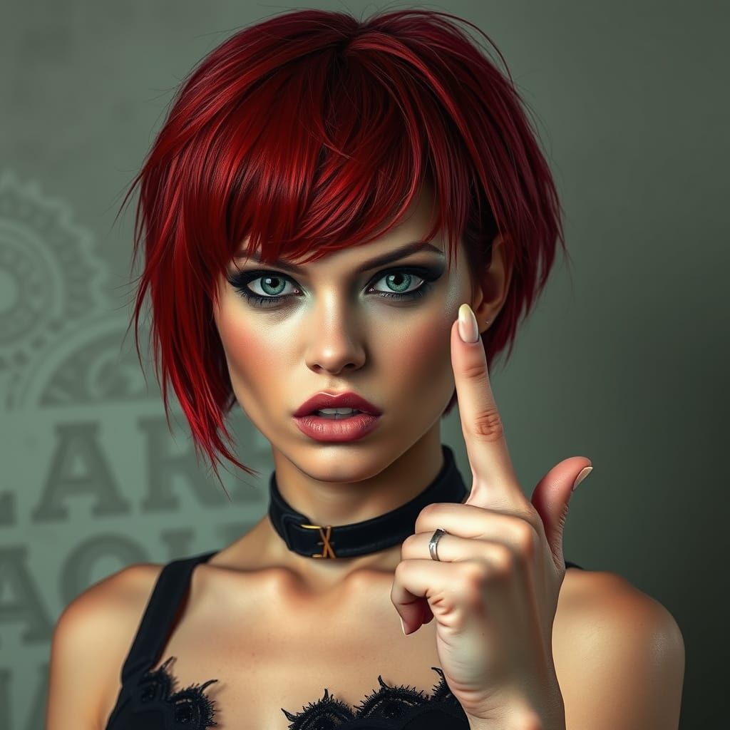 Fierce Gothic Woman Warns You