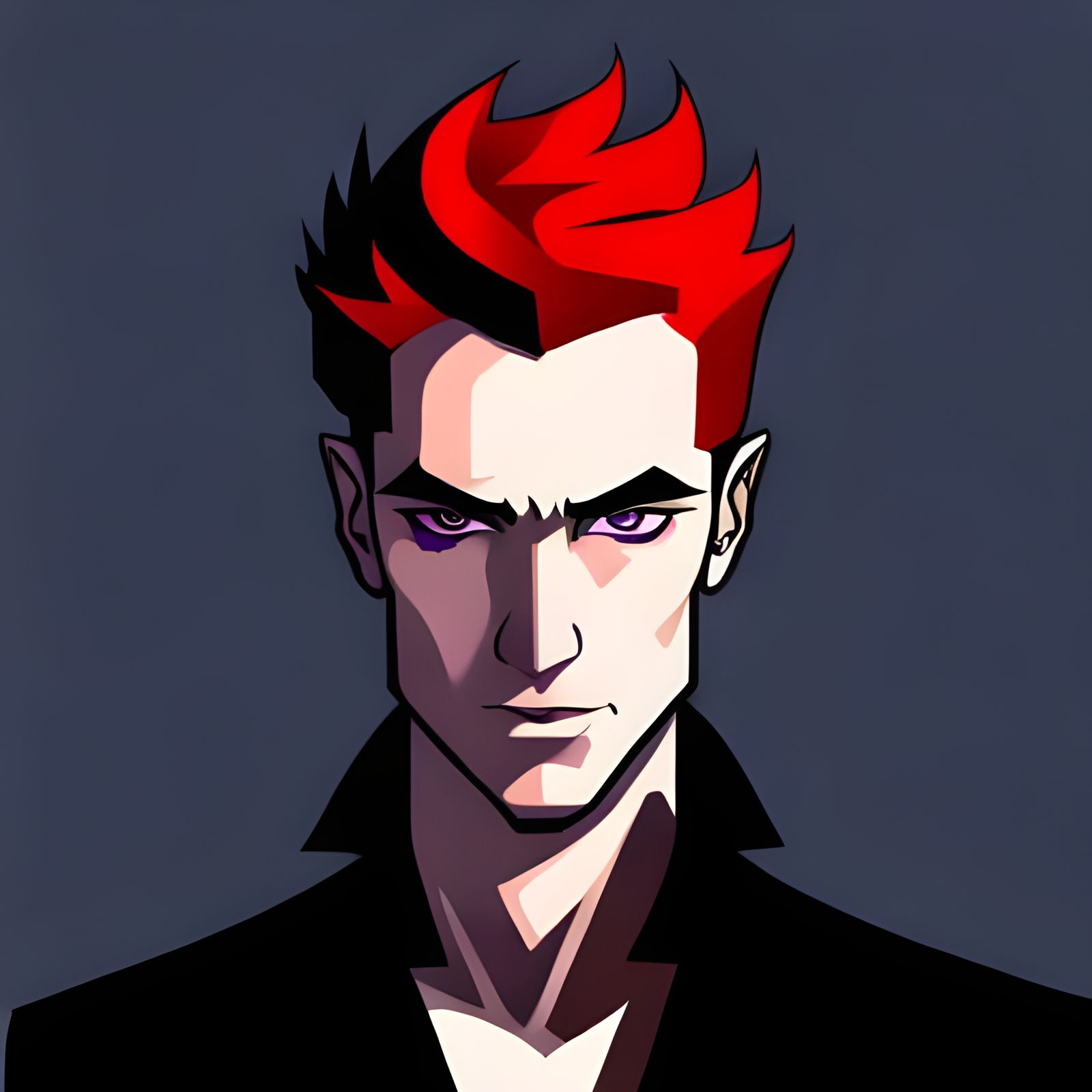 Gothic Redhead Vulcan Vampire with Purple Eyes