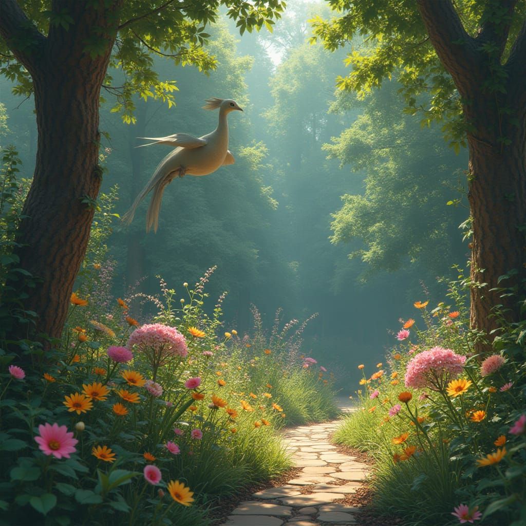 Beautiful Butterfly Wings in Lush Garden