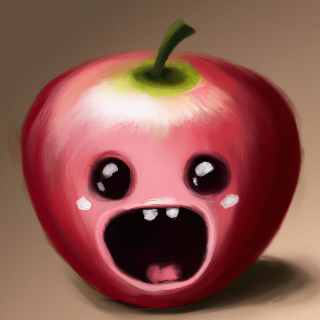 Adorable Apple Character in Disney Pixar Style