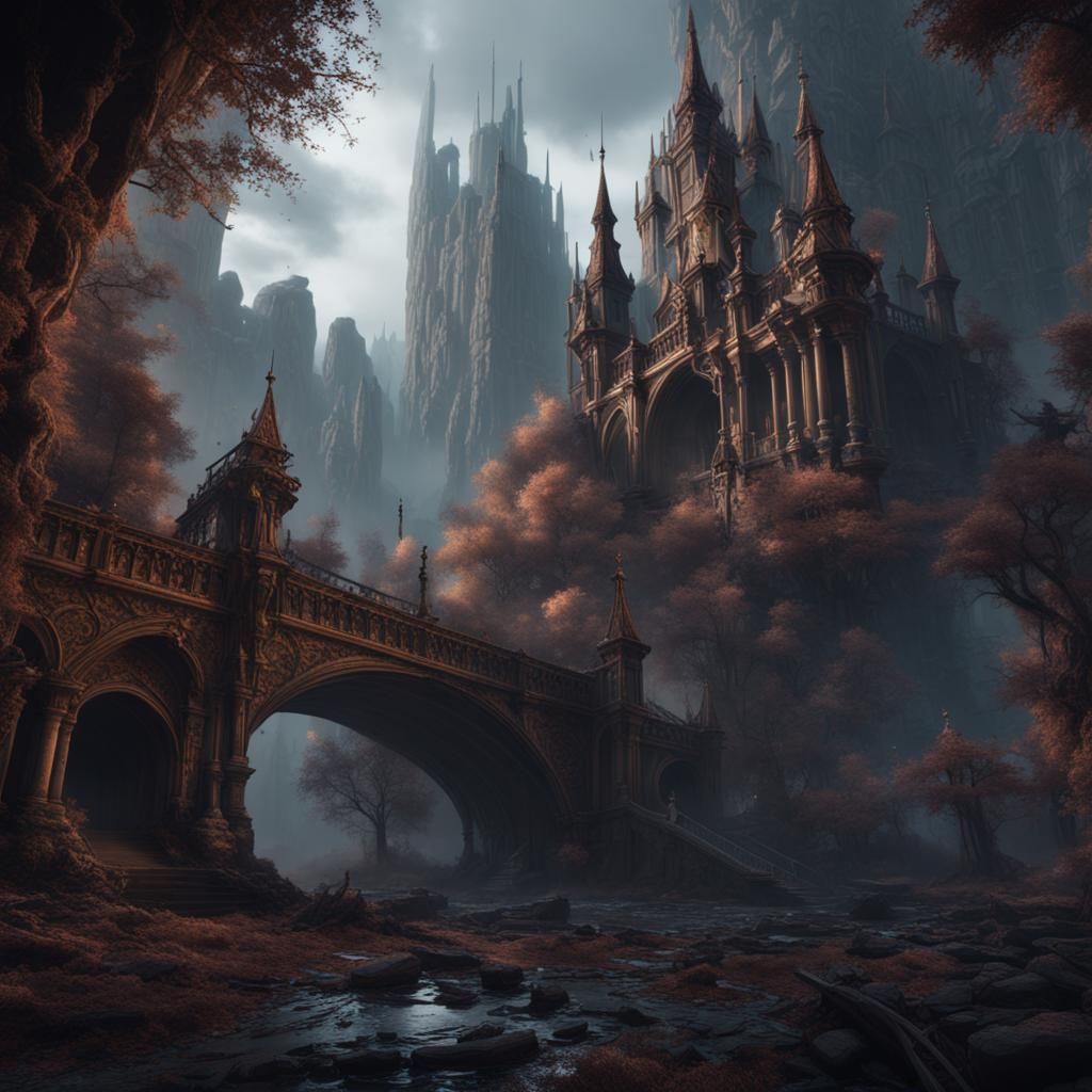 Detailed Matte Painting of Sadness and Tears