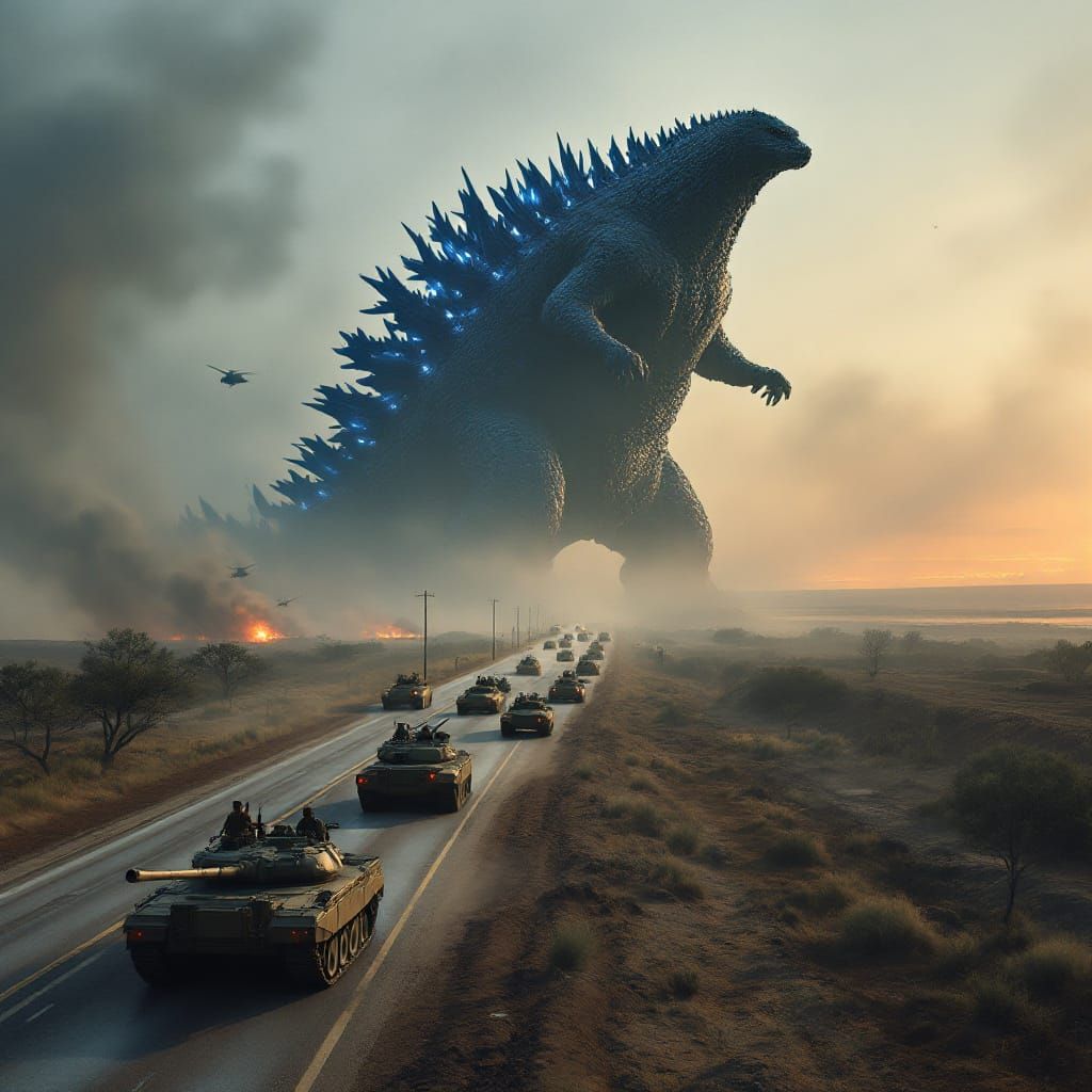 Godzilla Attacks Texas Coastline in Ultra-Realistic Artwork