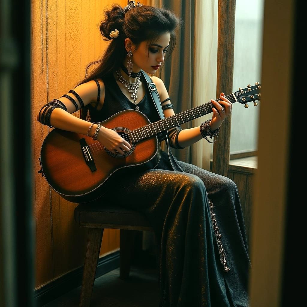 Dramatic Dark Portrait Using LoRA