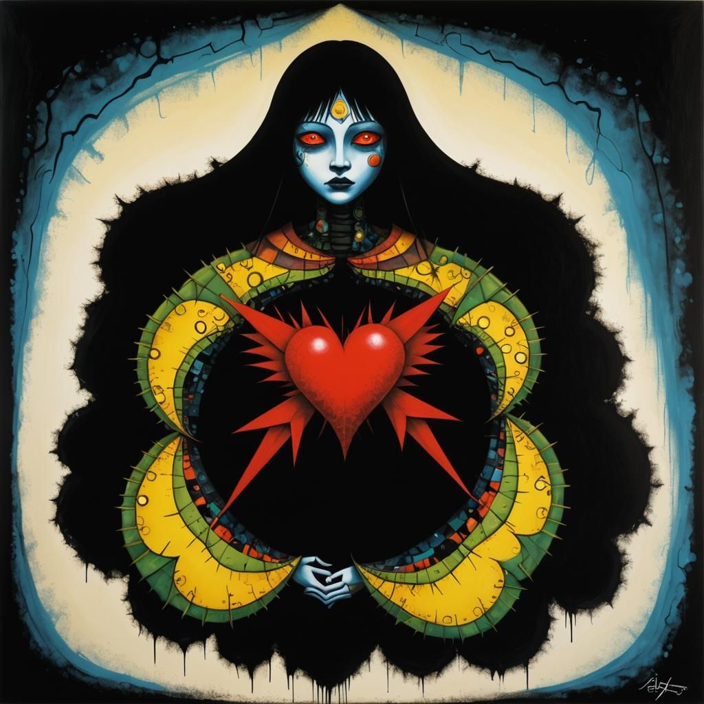 Interconnected Hearts in Pop Art Style