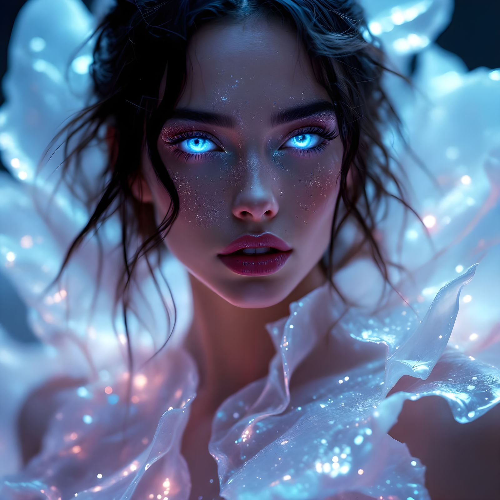 Bioluminescent Begonia Gown: A Glass Sculpture Masterpiece