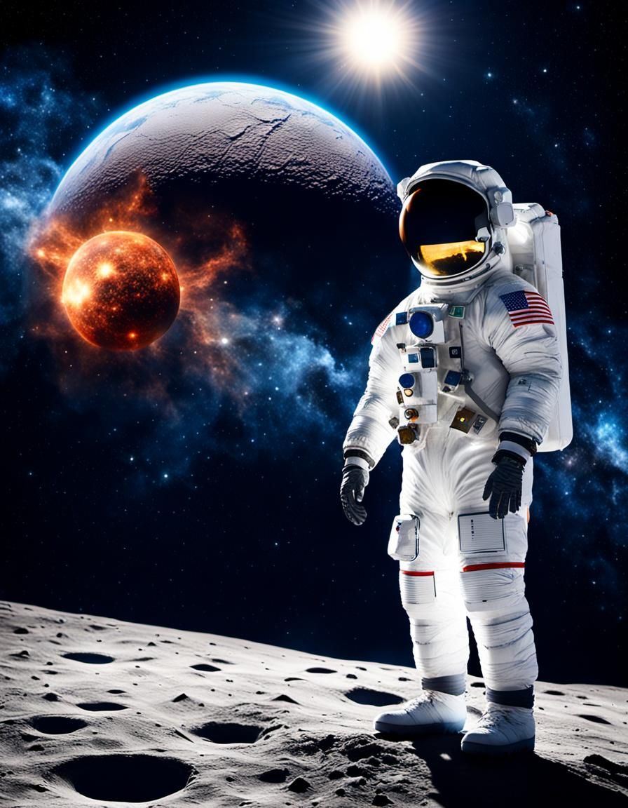 Astronaut Emu Observes Supernova on the Moon