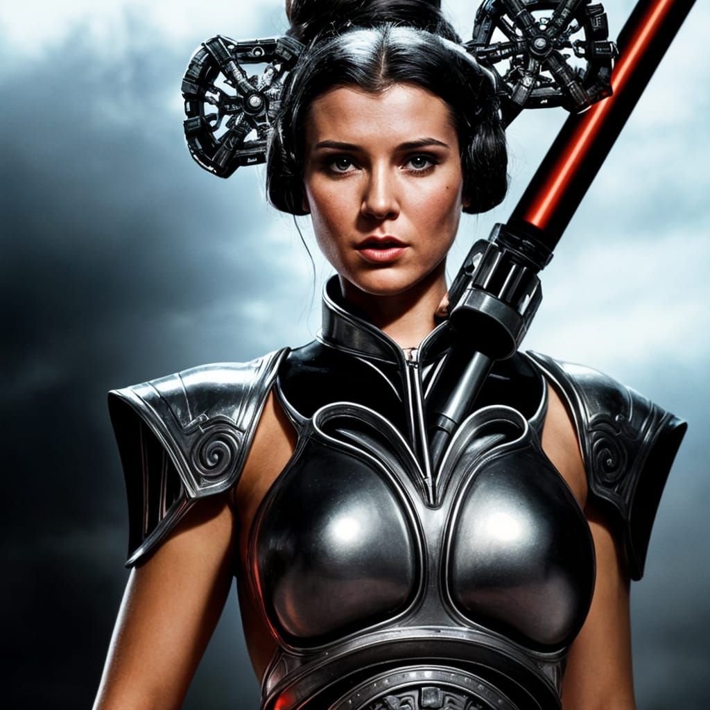Evil Princess Leia Sith Villain in Metal Bikini