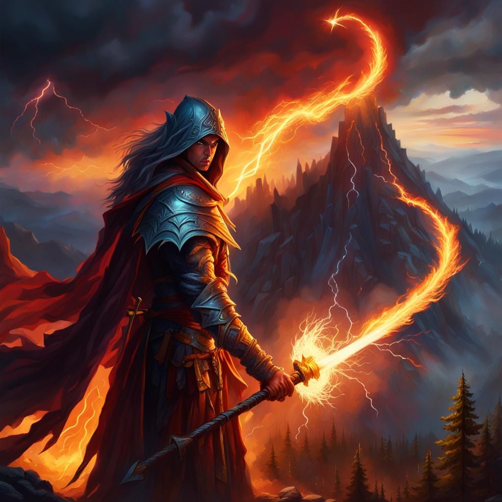 Evil Sorcerer on Burning Mountain Battlefield