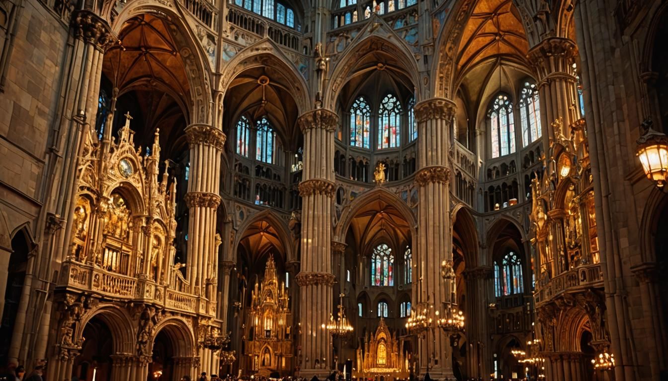 Ornate Baroque Church in Golden Hour Light