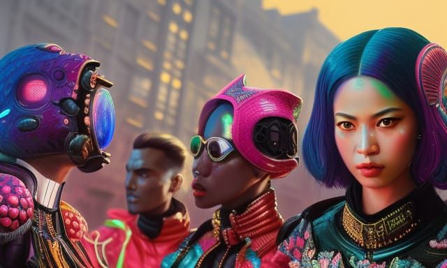 Blackpink Band in Neon Latex, Digital Art