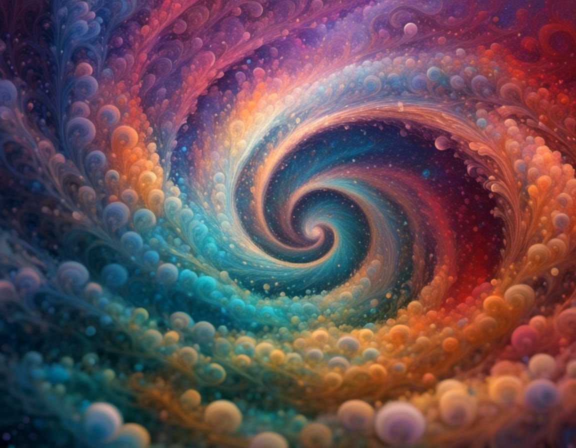 Ultra-Vibrant Whirlpool in Starry Sky: 3D Shading