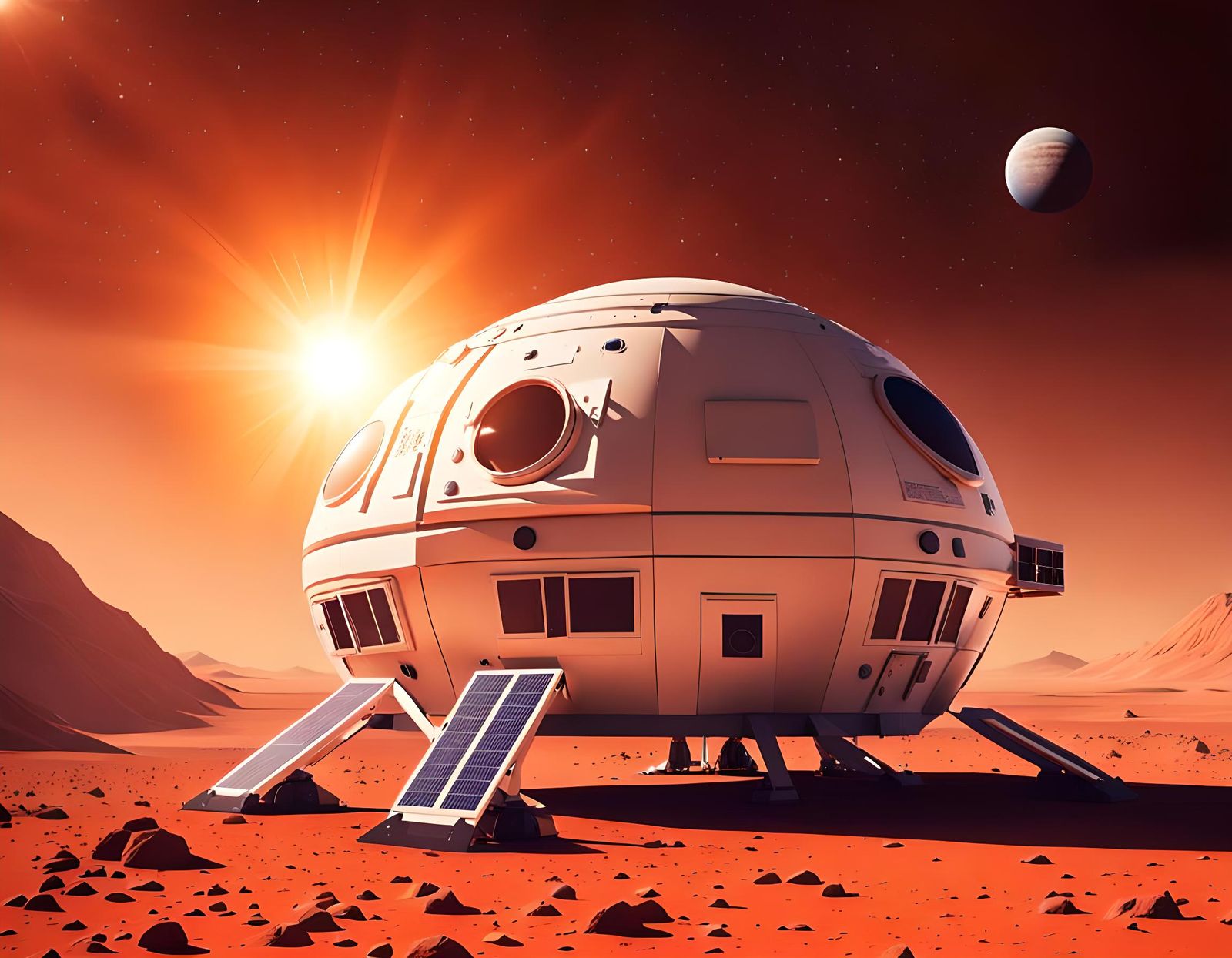 Mars Base Sunrise: A Vision of Space Exploration