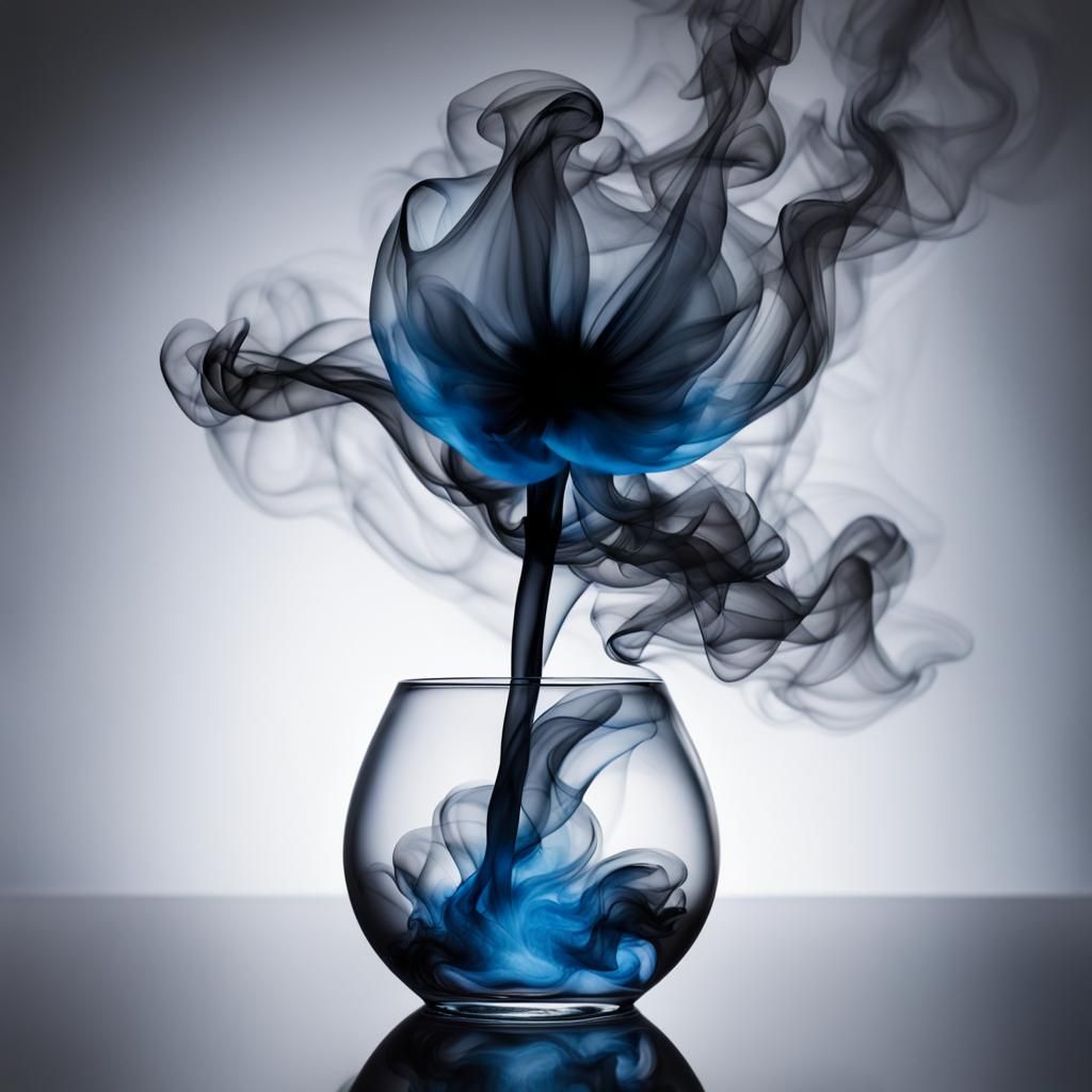 Glass Flower with Nebula Smoke