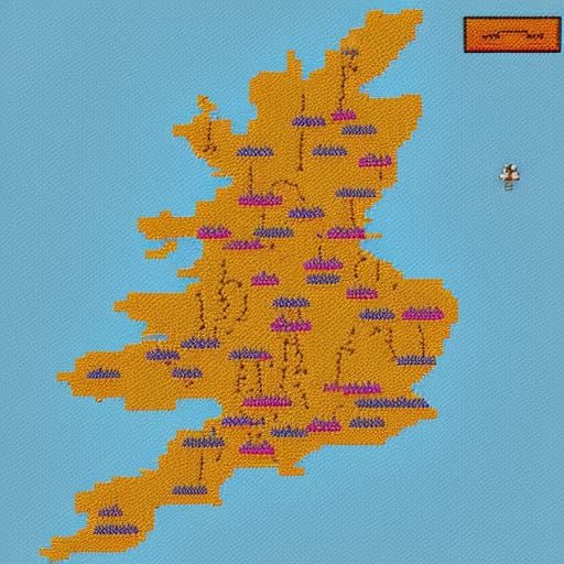 Pixel Art Map of the British Isles