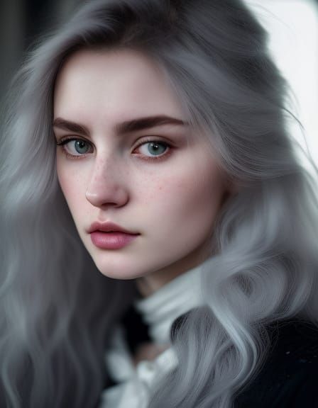 Gothic Young Woman Portrait in Professional Photography Styl...