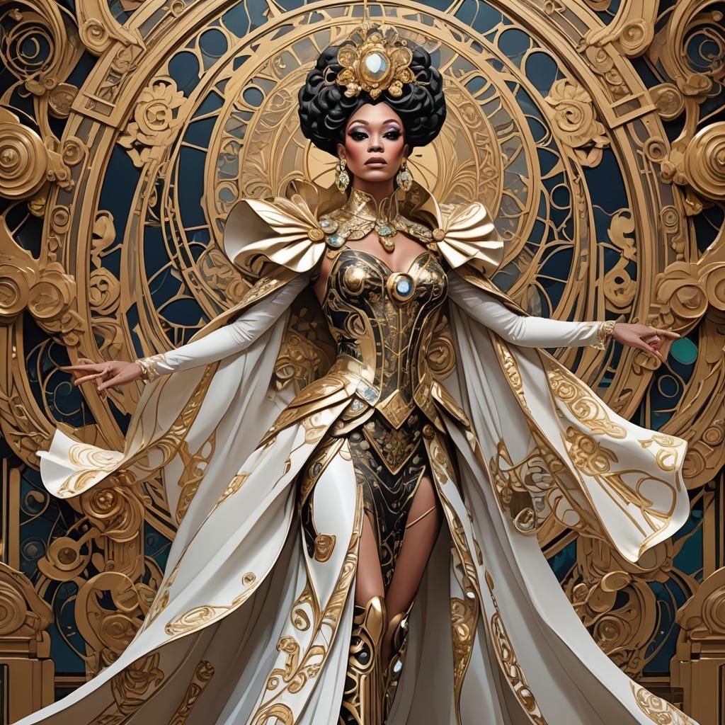 Art Nouveau Fashion Empress on Runway
