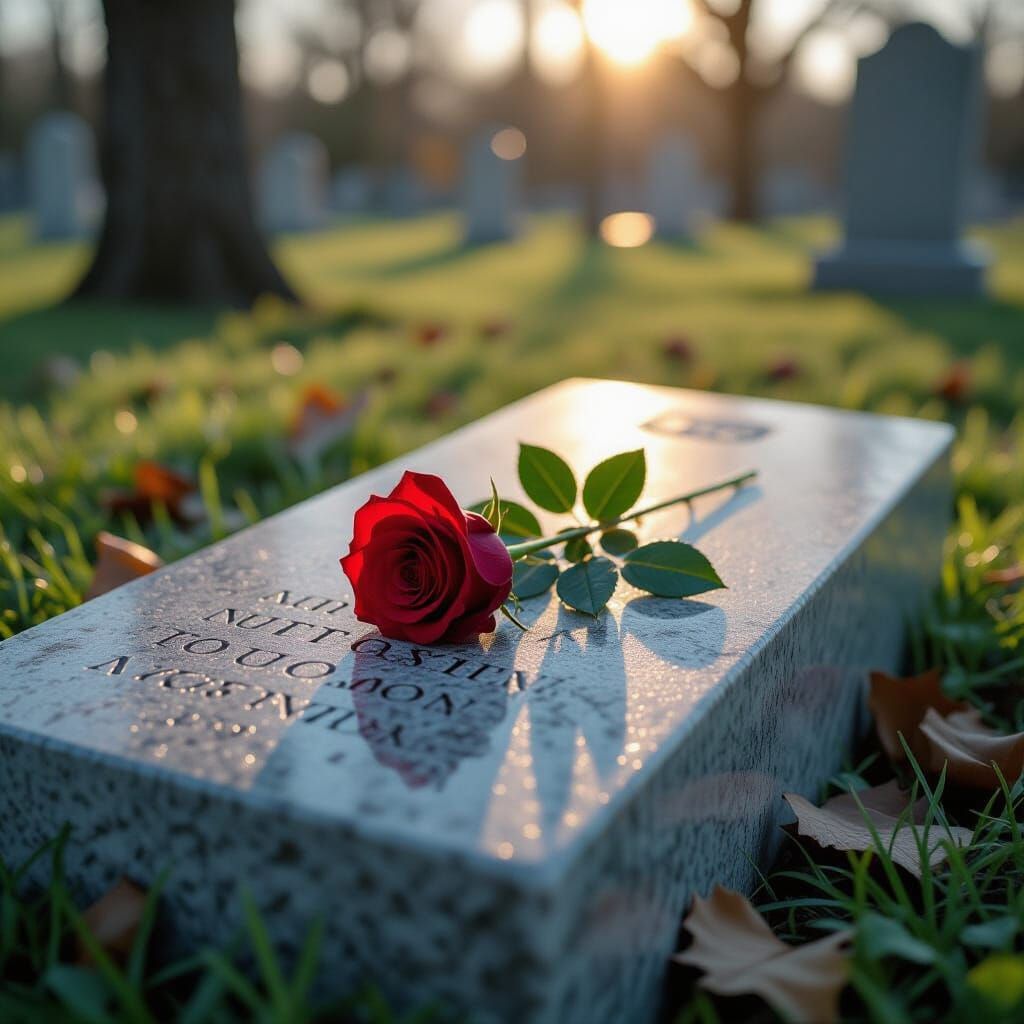 Rose on Tombstone: Cinematic Film Still