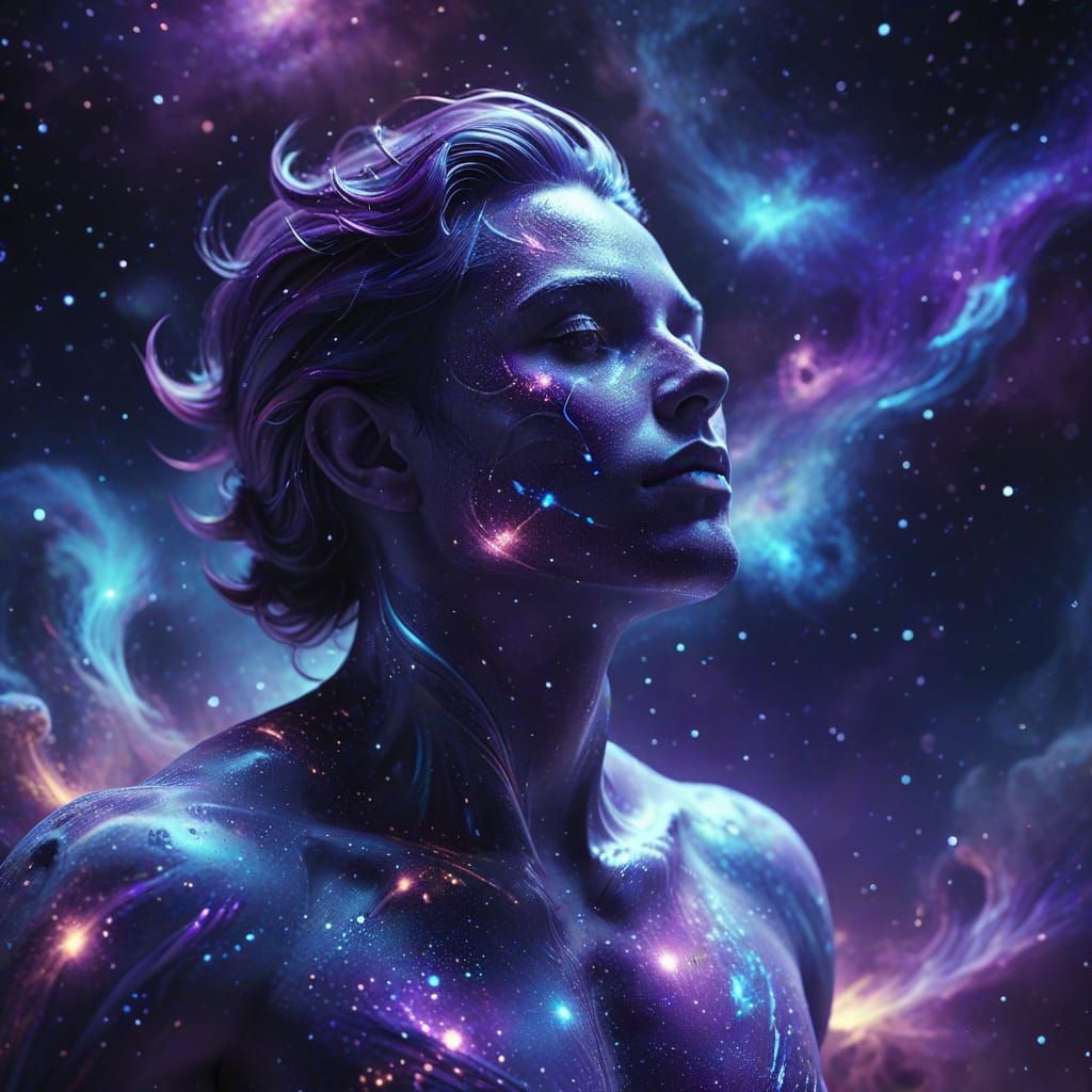 Celestial Being Floating in Dreamy Space