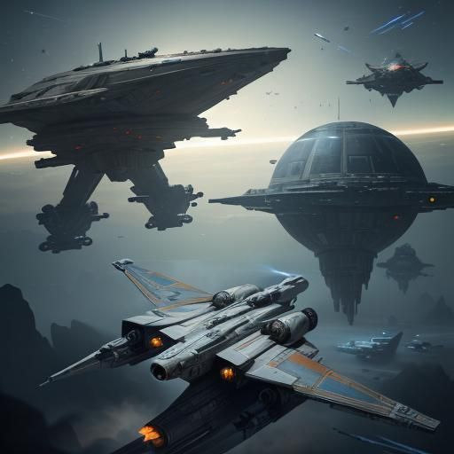 Epic Star Wars Style Space Battle in 4K