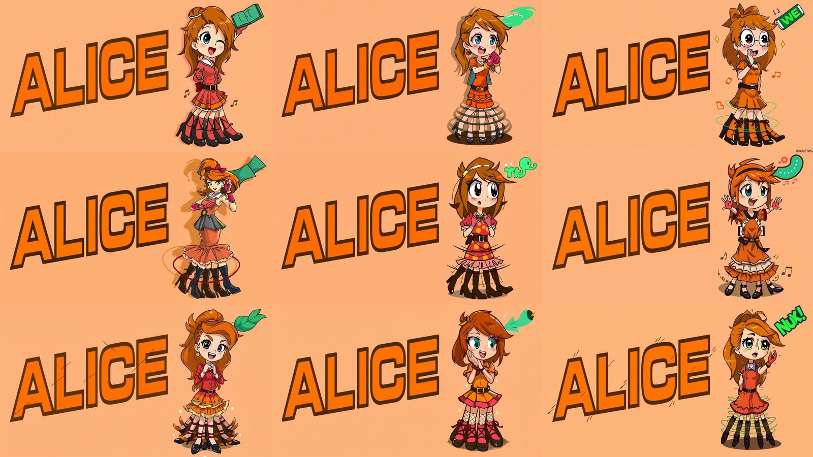 Energetic Anime Woman Tap Dancing in Cartoon Style