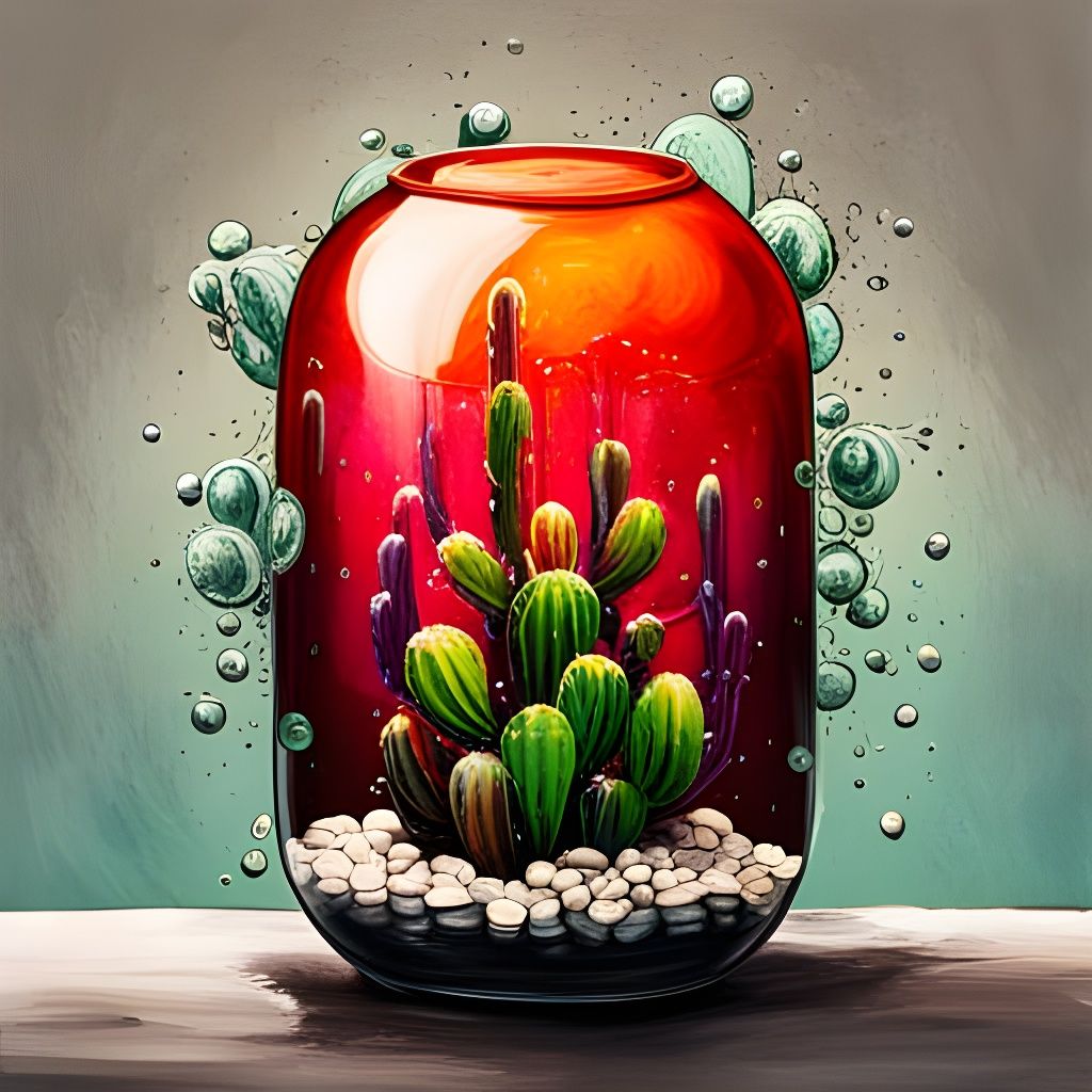 Cactus Biome in Graffiti and Splash Art Style