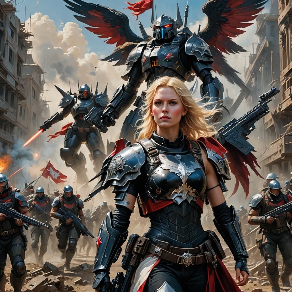 Post-Apocalyptic Valkyrie Leads Soldiers to Victory