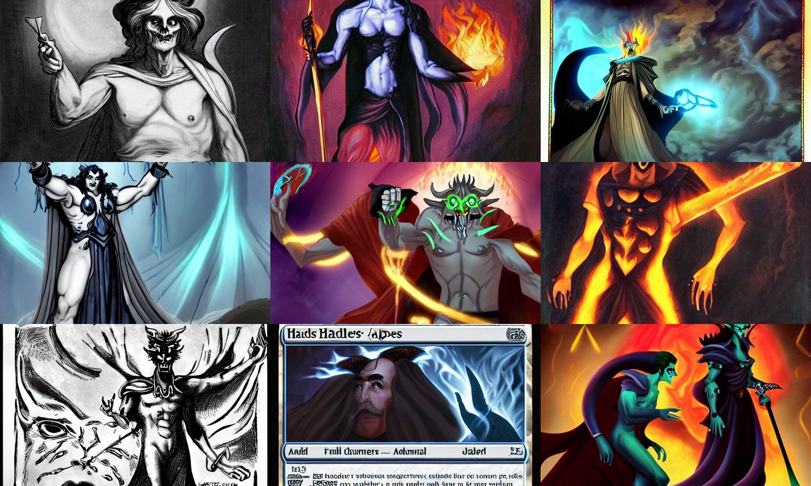 Stylized Depiction of Hades, God of Underworld