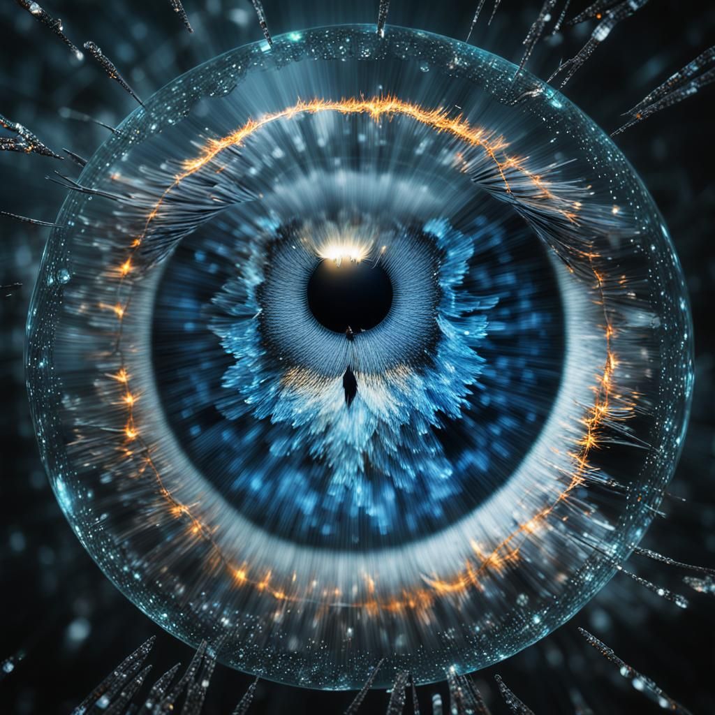 Geometric Fractal Design: Sparrow's Eye in Dark Forest