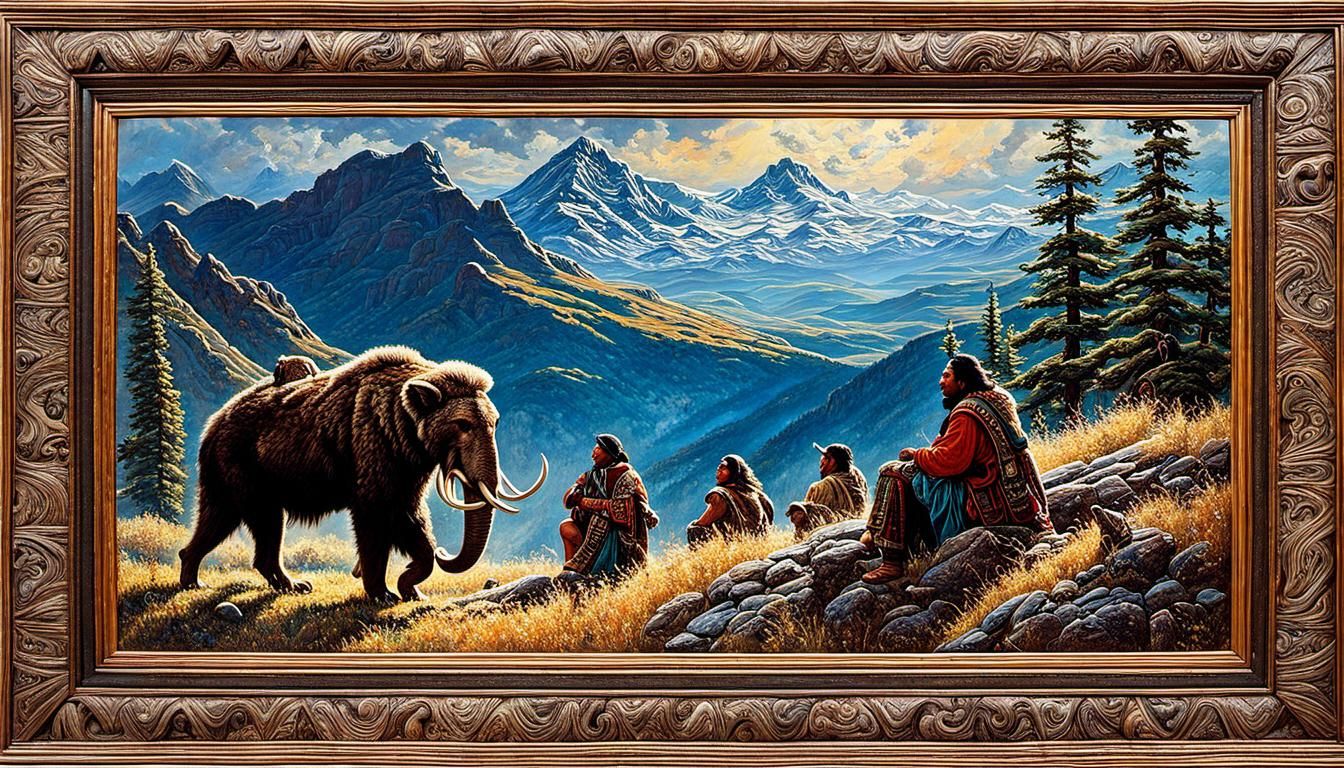 Ancient Hunter's Visionary Dreamscapes in Oil Painting Style