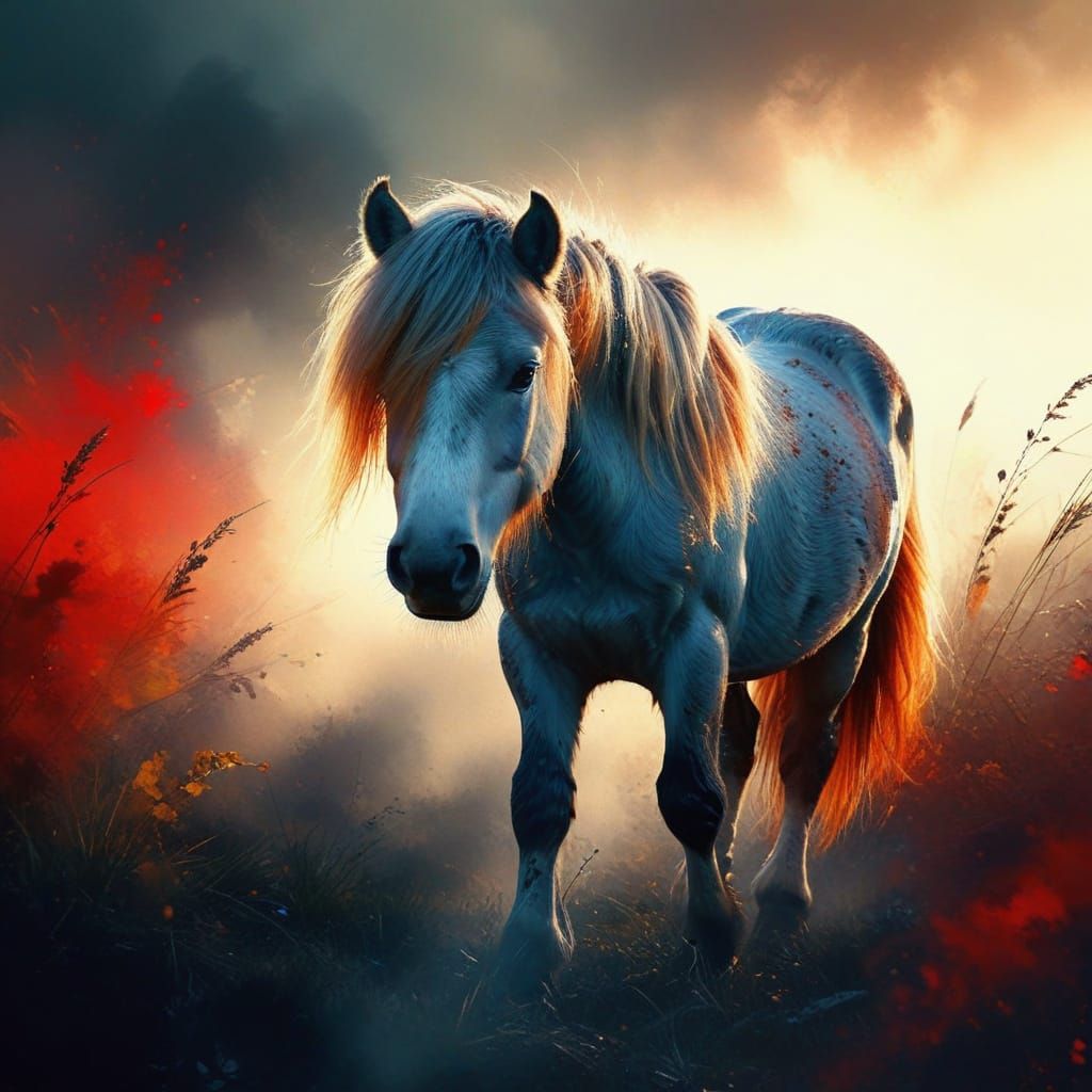 Elegant Shetland Pony in Autumn Masterpiece